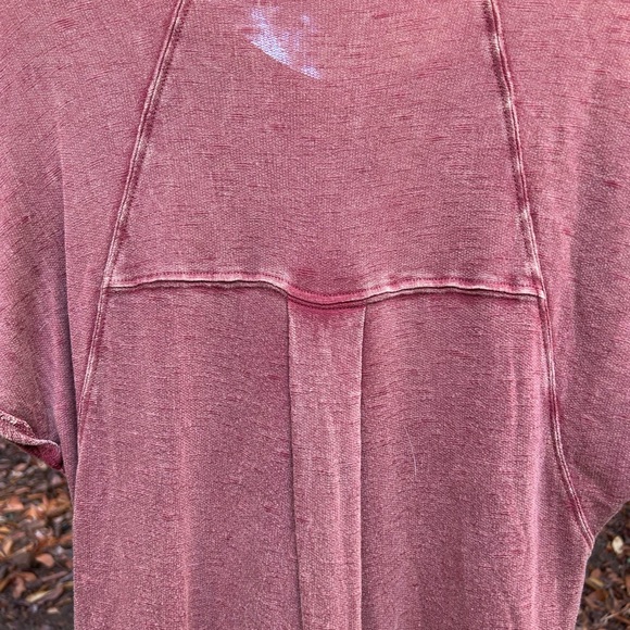 We The Free dress rayon T-shirt style assymetrical hem wash pink Sz M - Picture 5 of 7